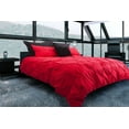 thumbnail image 2 of Ensemble de housse de couette Victoria de Gouchee Home – Ensemble de literie rouge en coton avec élégant motif plissé, housse de couette douce 200 fils au pouce carré avec taies d'oreiller, 2 of 2
