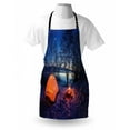 thumbnail image 3 of Forest Apron Dark Night Camping Tent Photo in the Winter on the Snow Covered Lands by the Lake, Unisex Kitchen Bib Apron with Adjustable Neck for Cooking Baking Gardening, Blue Orange, by Ambesonne, 3 of 3