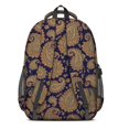 thumbnail image 3 of Paisley and Floral Black Pattern Cute School Backpack Bag with Padded Back and Adjustable Shoulder Straps 16.9 X 12.6 X 5.9 Inches, 3 of 5