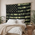thumbnail image 3 of Green Camouflage American Flag Tapestry for Bedroom Wall Hanging Tapestry, Wooden Grain Ceiling Backdrop Tapestries Poster Blanket Wall Decor for Teens Room Living Room Dorm 39" x 59", 3 of 8