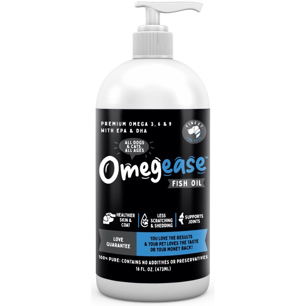 100 Pure Omega 3, 6 & 9 Fish Oil for Dogs and Cats. Supports Skin