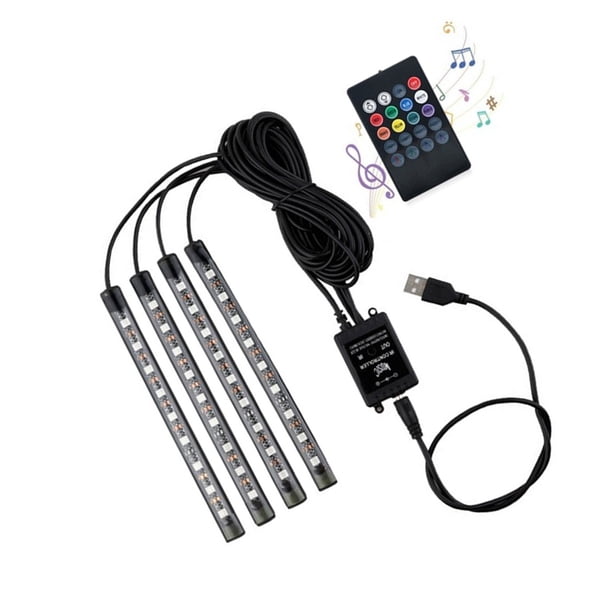 Scienceny Tiras de luces LED para coche que cambian de Color debajo de la ventana del salpicadero, lámpara de ambiente con Control remoto, decoración Bombillas para automóviles 36smd USB-Port Scienceny VI015237-03B