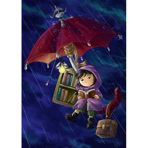 Diamond Painting (DE9750) Rhinestone 5D Square DIY Umbrella Girl Kit 30x40cm Rojo FLhrweasw Nuevo