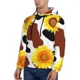 thumbnail image 2 of Bingfone Sunflower Cow Men'S Drawstring Hoodie Long Sleeve Pocket Sweatshirts-3x-Large, 2 of 9