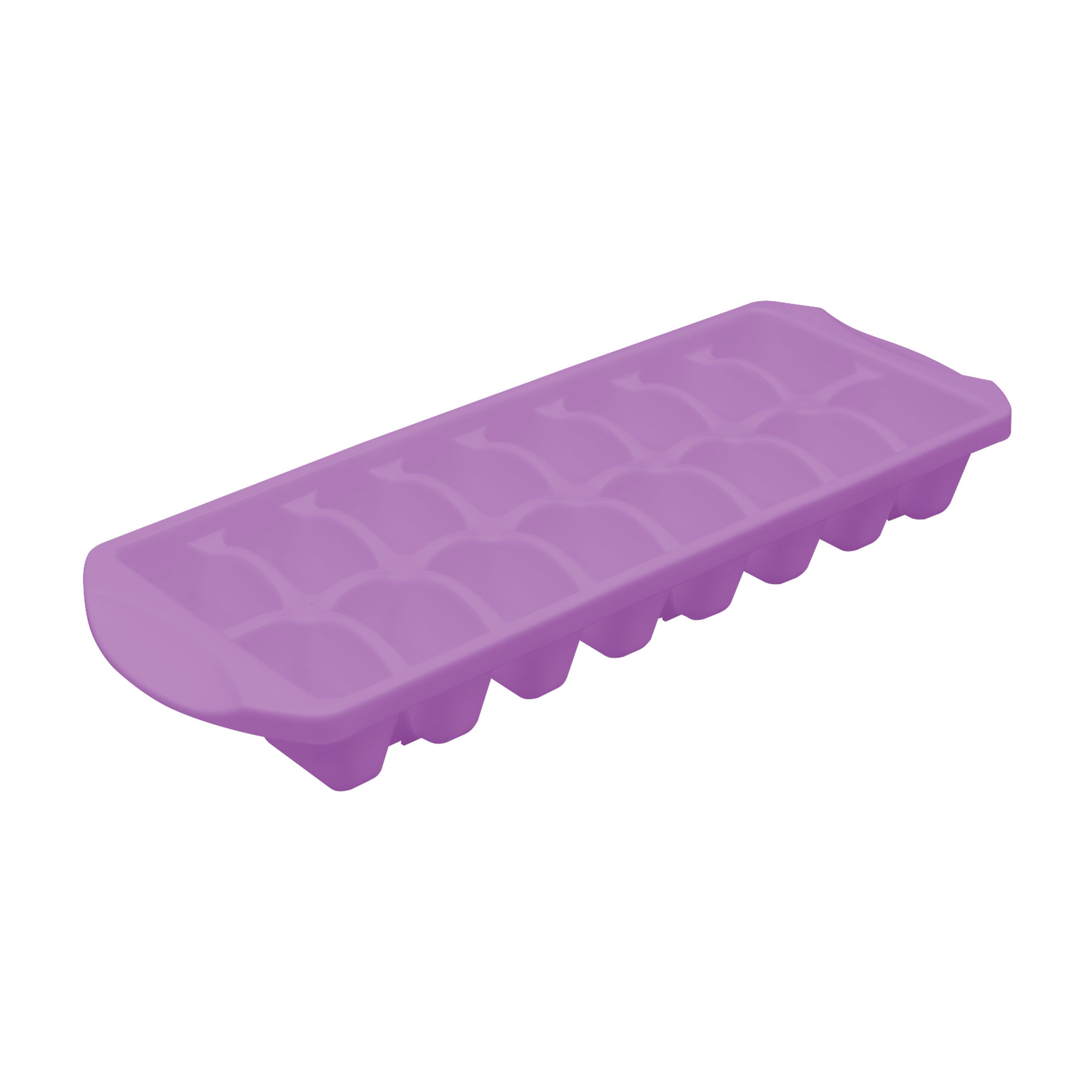 Sterilite, Ice Cube Tray, Set of Two Stacking Ice Cube Trays Plastic, Violet Bloom, plastic, designed for ice making.
