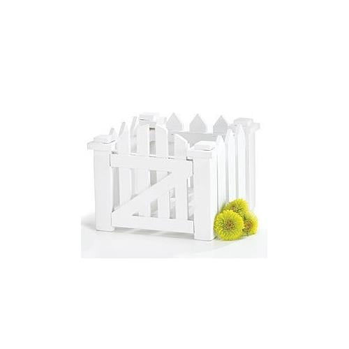White Wood Picket Fence Planter For Home Decor,Wedding Decor