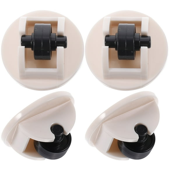 Miangastore Adhesive Castor Wheels Non Swivel Round White 4Pcs 1.2x1.2x0.8in