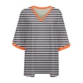 thumbnail image 3 of Zpanxa Womens Summer Tops Casual Comfortable Print V-Neck Short Sleeve Top Blouse T-Shirt White A XL, 3 of 3