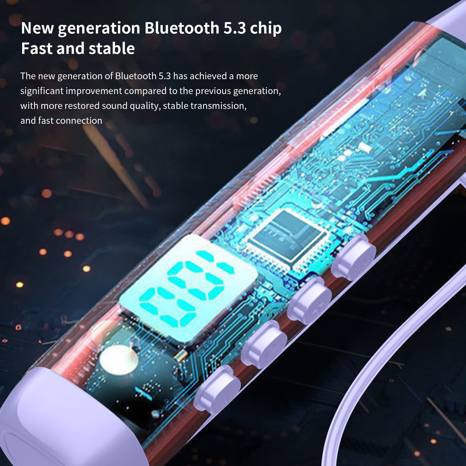 Liberty 4 Pro by Ruroz, Noise Cancelling Wireless Earbuds, 7-Sensor and Real-Time Adaptive Noise Cancelling, 2鑴?Faster Charging, Studio-Level Hi-Fi Music, Clear Calls with 6 Mics and AI - Purple