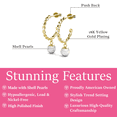 thumbnail image 3 of Cate & Chloe Cheyanne 18k Yellow Gold Plated 16mm Twisted Hoop Drop Shell Pearl Earrings for Women, 3 of 9