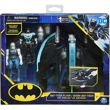 DC Comics Batman Bat-Tech Flyer with 4" Mr Freeze & Batman Action Figure Playset