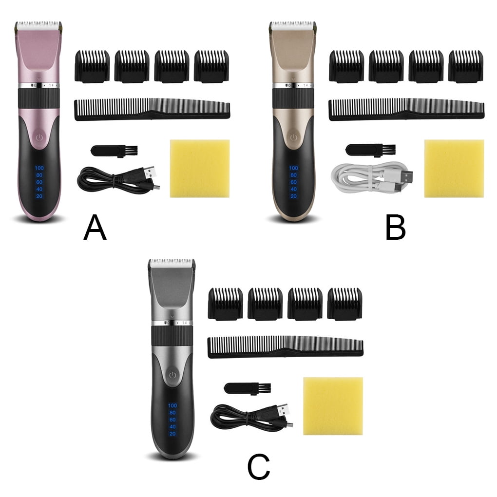 Electric Hair Clippers 0.8 2.0mm Rechargeable Haircutting Machine Cordless Barber Man LED Ceramic Trimmers Shaver Machine with Limit Hairbrushes Gold Walmart