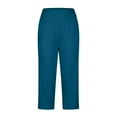 thumbnail image 5 of Mohiass Wide Leg Capri Pants for Women Pull on Capris for Women Capris for Women Work Capris for Women Office Dark Blue 2XL, 5 of 8