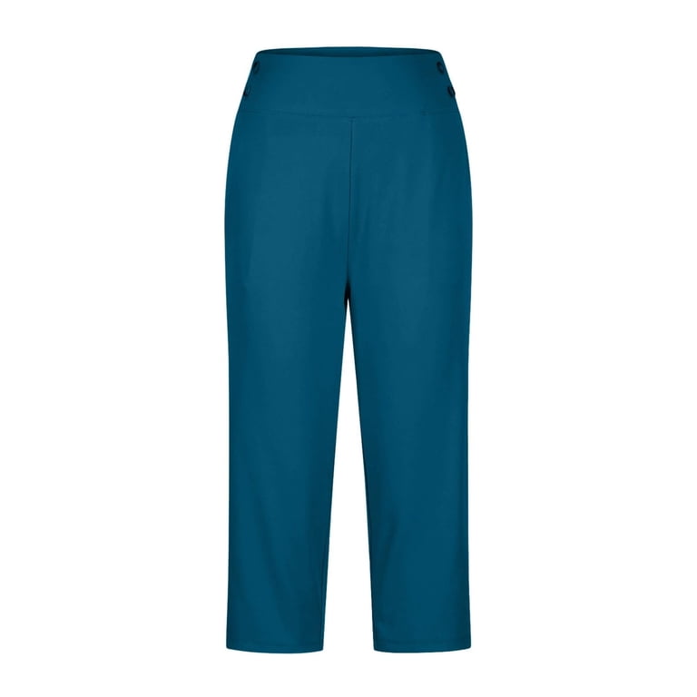 Jzuxvd Dress Capri Pants for Women Stretch Casual High Waisted