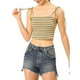 thumbnail image 6 of Allegra K Women's Rainbow Striped Tie Spaghetti Straps Summer Cami Tube Tops, 6 of 7