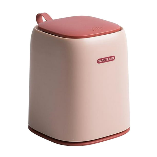 Bote de basura mini cesto de escritorio Sunnimix Rosado 13,8x13,8x16,9 cm