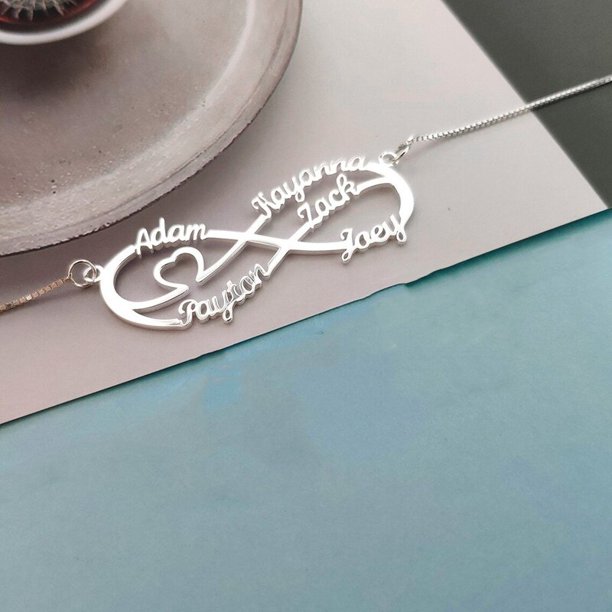 Collar personalizado de acero inoxidable con nombre infinito, joyería Bohemia, colgante con placa de identificación de corazón personalizado, collar cruzado, regalos para dama de honor Tan Jianjun unisex