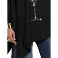 thumbnail image 4 of DYMADE Women Plus Size Glass Printing Pullover T-shirt Casual Loose Long Sleeve Top, 4 of 4