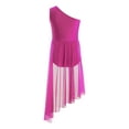 thumbnail image 2 of Miutii Kids Girls Lyrical Ballet Dance Dress Sleeveless Gymnastics Leotard Contemporary High-Low Tutu Skirt Hot Pink 10, 2 of 3