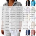 thumbnail image 3 of Sheghy Womens Tops Oversized Urban Solid Cotton Linen Lapel Button Curved Hem 3/4 Sleeve Outer Shirt Blue L, 3 of 7