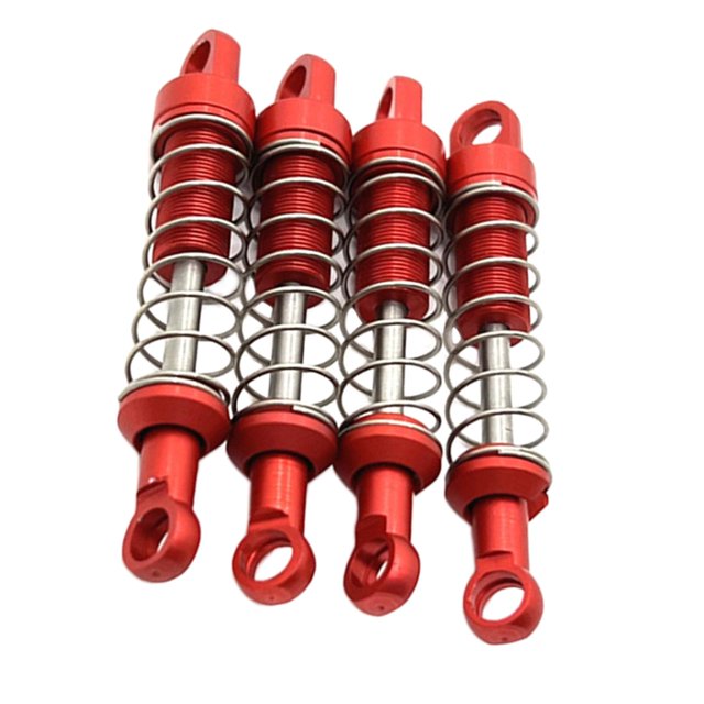 Juego de 4 amortiguadores Baoblaze de aluminio para coche teledirigido 1:12 Rojo amortiguar