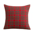 thumbnail image 2 of putnchl Christmas Scottish Tartan Plaid Throw Pillow Covers 18x18 Set of 2, Red and Green Farmhouse Classic Decorative Square Cushion Cases for Holiday Home Decor Sofa Couch, 2 of 5