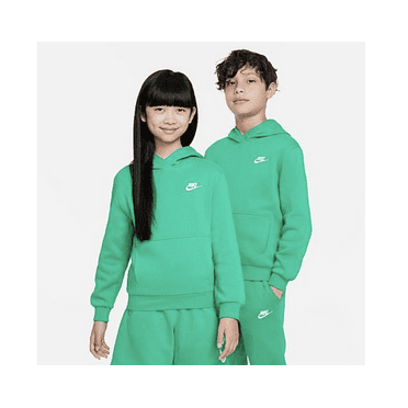 Kids' Nike Sportswear Club Fleece Hoodie Small Stadium Green/White