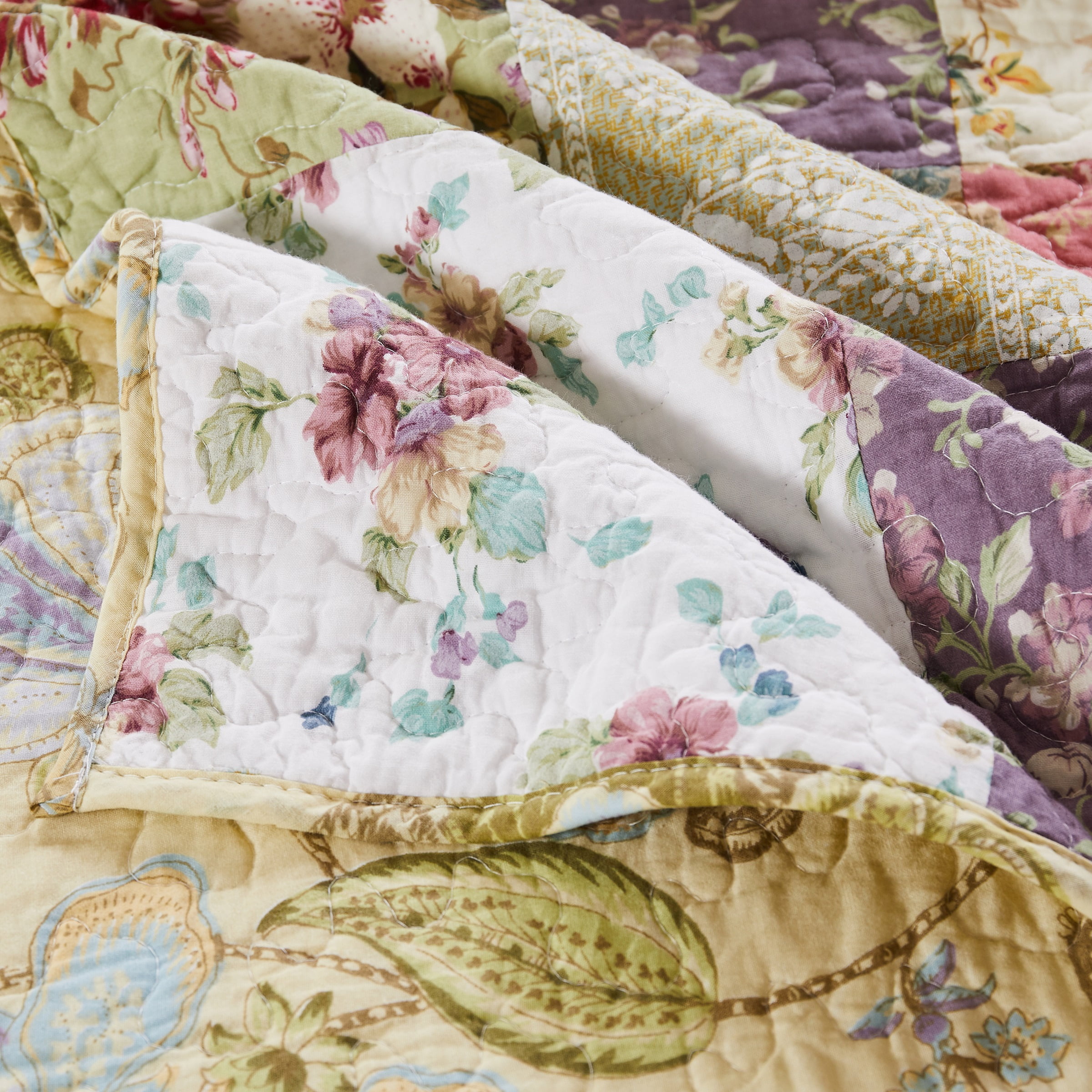 Global Trends Carmel 100% Cotton Patchwork Quilt and Pillow Sham Set, Adult, 2-Piece Twin/XL