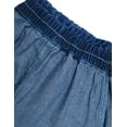 thumbnail image 5 of KIDSCOOL SPACE Kid Girl,Ruffled Elastic Waist Wide-Leg Denim Jeans Pants,Deep Blue,11-12 Years, 5 of 6