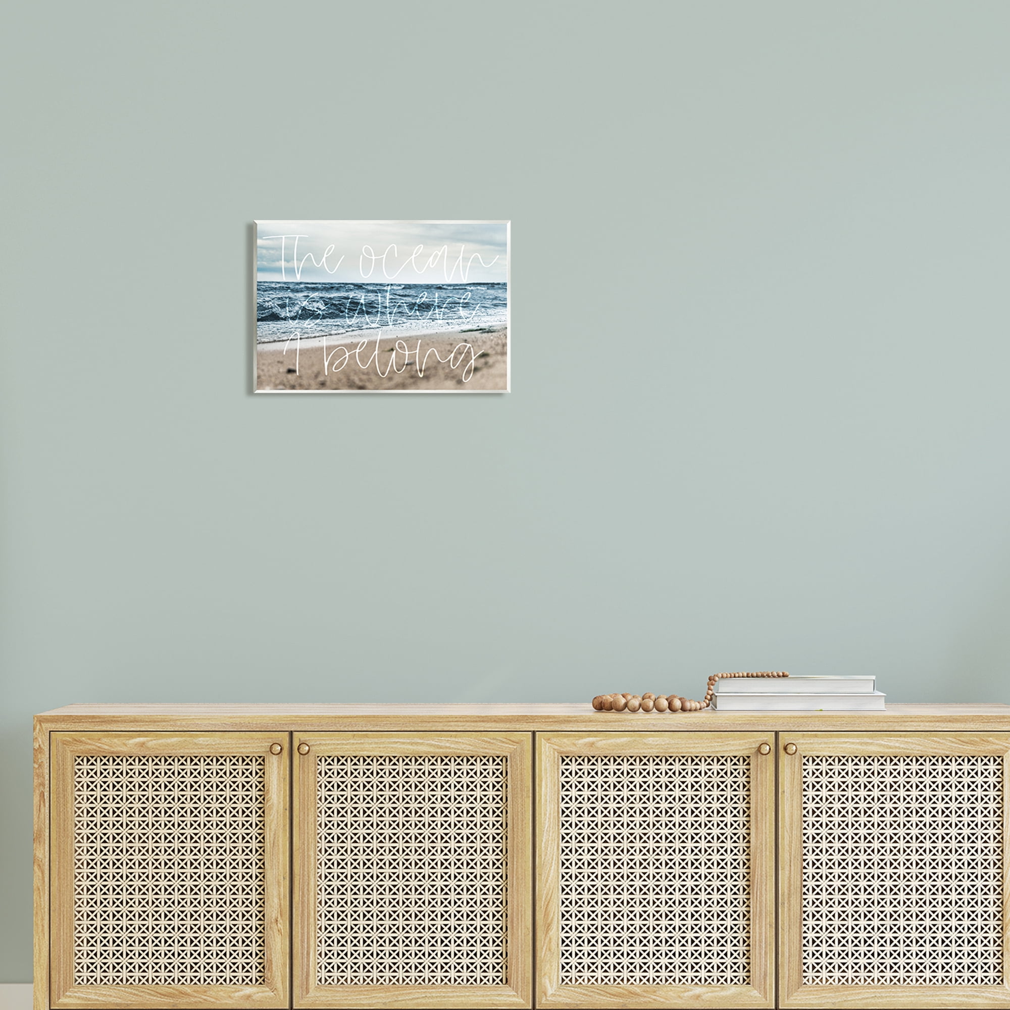 Stupell Ocean Is Where I Belong Beach Waves Landscape Painting Wall Plaque Unframed Art Print Wall Art