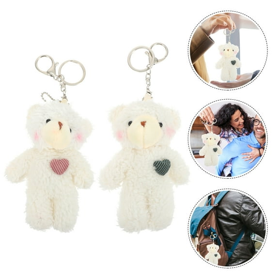 OHOIOLLA 2Pcs Hanging Cartoon Bear Adornment Plush for Backpack Handbag Decorative Accessory