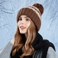 thumbnail image 2 of Diufon Women's Plush Warm Hat Ladies Winter Windproof Vintage Pattern Knitted Wool Hats Fleece Lined Ski Cap, 2 of 6