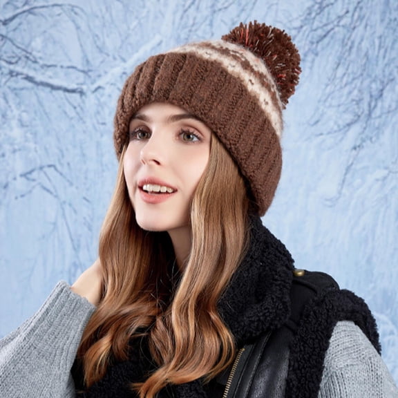 Winter Beanies Winter Cold Protection Warm Knitted Hat Earmuffs Versatile Fashion Pullover Hat Wool Hat
