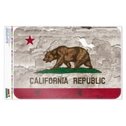 Rustic Distressed California State Flag Home Business Office Sign