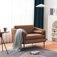 thumbnail image 3 of Zimtown Accent Chair Oversized Fabric Club Armchair w/ Pillows & Metal Legs Brown, 3 of 11