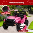 thumbnail image 2 of Luku 12V Kids Ride-On Truck with 3 Speed Control - Music & LED Lights, Perfect for Ages 3+, Pink, 2 of 8