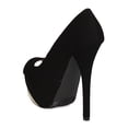 thumbnail image 3 of Women Nubuck Peep Toe Metallic Plate Platform Stiletto Pump GJ69, 3 of 6