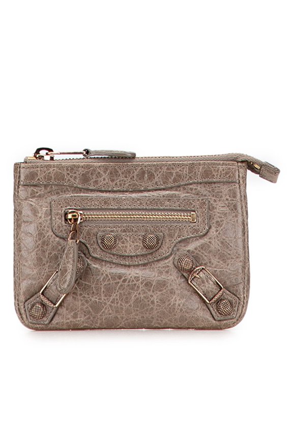 Pre-Owned Balenciaga Giant Hip Pouch Coin Purse 272440 Brown Leather Women's... (Good)