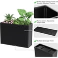 thumbnail image 2 of EAYSG Metal Planter Box 30” x 12” x 24”, Heavy Duty Tall Rectangle Planter Box with with Drainage Holes & Rust-Proof Coating, Modern Outdoor/Indoor Black Planter Box for Porch, Garden, Patio, Yard, 2 of 6