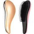 thumbnail image 1 of 2 Piezas Cepillo desenredante, Cepillo para Cabello, Antiestático Favorece Crecimiento del Cabello, Evita Encrespamiento, en Húmedo y en Seco, Peina Cabello, para Todo Tipo de Cabellos. (Oro Rosa), 1 of 4