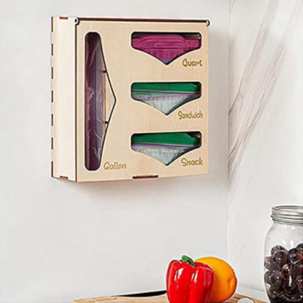 SDFGTstore Food Storage Bags Organizer Kitchen Drawer Baggie Organizer Holders Dispenser Suitable for Snacks Bags Variety Size