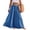 Dark Blue #08, variant on Linen Skirts for Women Casual Flowy Tiered Maxi Skirt Comfy Vintage Beach Travel High Waisted Boho Skirt with Belt S
