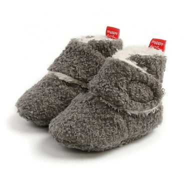 Baby Boys Girls Cozy Fleece Booties Stay on Slippers Non Slip Soft Gripper Sock Shoes Toddler First Walker Crib Birthday Shower Gift