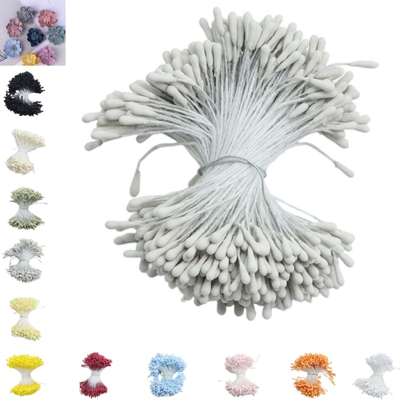 400 Pack 2mm Artificial Flower Stamens – Matte Floral Pistils for DIY Wedding Bouquets, Party Decor, Home Crafts, Gypsum Rose Lily Flower Making Supplies
