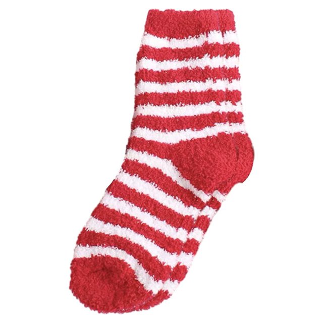 Jumpingount Calcetines de terciopelo coral suave y cómodo de poliéster con rayas para el diario Aislamiento Inicio Firme Transpirable Medias tipo+3 Talla única