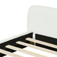 thumbnail image 2 of Cadre de Lit Très Grand Confortable en Bouclé Blanc Rembourré - Mobilier de Chambre Moderne, 2 of 8