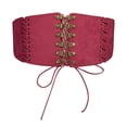 thumbnail image 2 of justHIGH Vintage Corset Belt for Women Underbust Metal Buckle Waist Cincher Gothic Renaissance Bodyshaper Wine,Free Size, 2 of 6