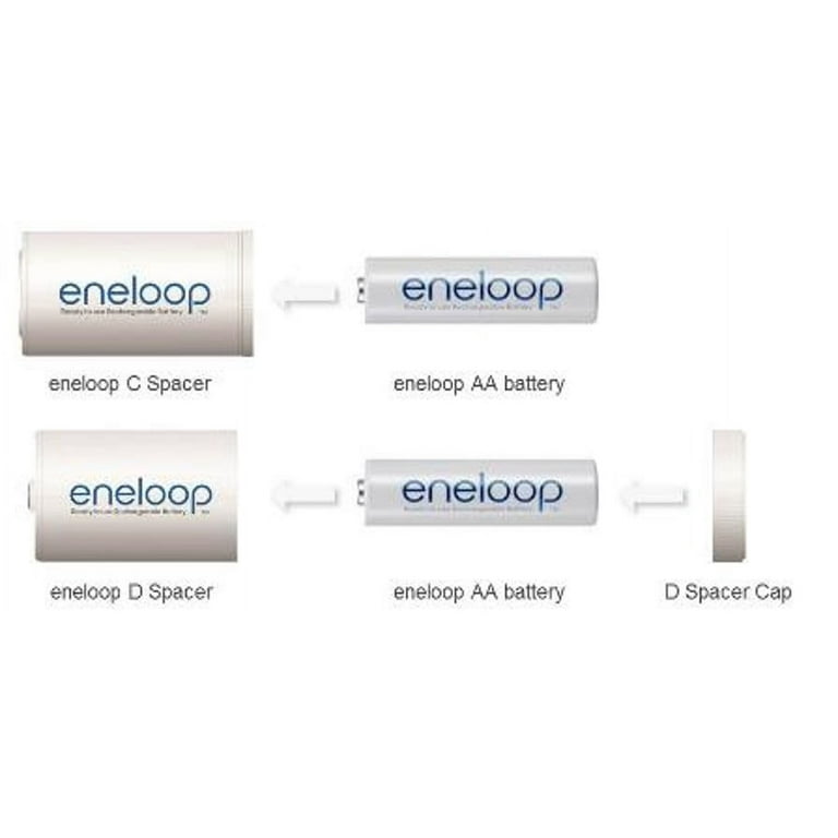 Panasonic BQ-BS1E4SA D Size Adapters, Use with Eneloop AA