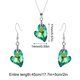 thumbnail image 3 of Elegante conjunto de collar y aretes con colgante de corazón de cristal para mujer, regalo de joyería de moda colorido, cadena de 45 cm, diseño romántico de moda para cualquier ocasión, 3 of 6