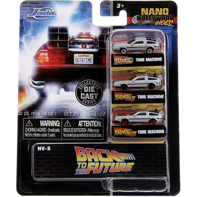 Hot Wheels Nano Hollywood Rides 1.65 Back to the Future Time Machine Set Car Play Vehicles